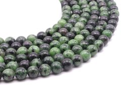 Perle di rubino Zoïsite da 10 mm con filo da 40 cm