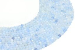 Perle sfaccettate di acquamarina da 4 mm su un filo da 40 cm