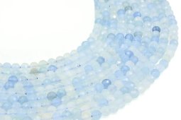 Perle sfaccettate di acquamarina da 6 mm su un filo da 40 cm