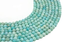 Perline extra sfaccettate di amazzonite da 6 mm su un filo da 40 cm