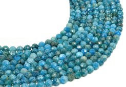 Perline sfaccettate di apatite da 6 mm su un filo da 40 cm