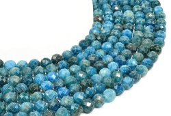 Perline sfaccettate di apatite da 8 mm su un filo di 40 cm