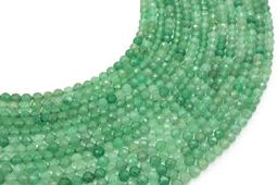 Perle sfaccettate di avventurina verde da 4 mm su un filo da 38 cm