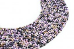 Perline sfaccettate di Charoite da 3 mm su un filo da 40 cm