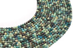 Perline sfaccettate di Crisocolla da 4 mm su un filo da 38 cm