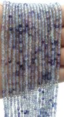 Multi perline sfaccettate in fluorite 3 mm x 40 cm di filo