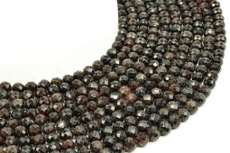 Perline sfaccettate di granato da 6 mm su filo da 40 cm