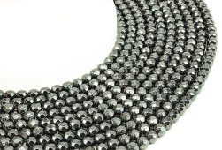 Perline sfaccettate di ematite da 6 mm su un filo di 40 cm