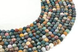 Perle sfaccettate di diaspro oceanico da 6 mm su filo da 40 cm