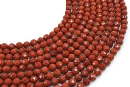 Perle sfaccettate di diaspro rosso da 6 mm su un filo da 38 cm