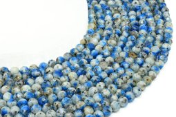 Perle sfaccettate di diaspro K2 da 6 mm su filo da 40 cm