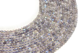 Perline sfaccettate di Labradorite da 4 mm su un filo da 38 cm
