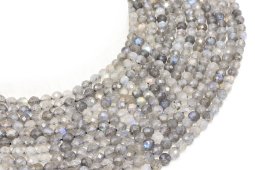 Perline sfaccettate di Labradorite da 6 mm su un filo da 38 cm