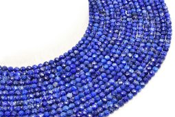 Perle sfaccettate di lapislazzuli da 4 mm su un filo da 38 cm