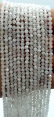 Perline di pietra di luna bianca sfaccettate 3 mm x 40 cm di filo