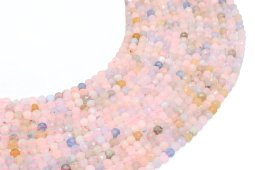 Perle sfaccettate di morganite da 4 mm su un filo da 38 cm