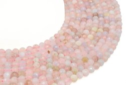 Perle sfaccettate di morganite da 6 mm su un filo da 40 cm