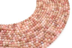 Perle sfaccettate di opale rosa da 4 mm su un filo da 38 cm