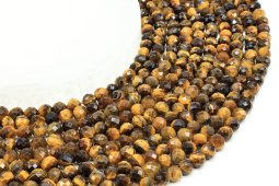 Perle sfaccettate di occhio di tigre da 6 mm su filo da 40 cm