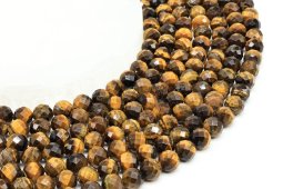 Perle sfaccettate in occhio di tigre da 8 mm su un filo da 40 cm