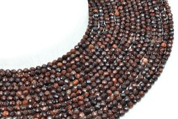 Perline sfaccettate di Occhio di Toro da 4 mm su un filo da 38 cm