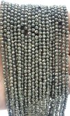 Perline di pirite sfaccettate 3mm x 40cm di filo
