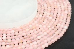 Perle sfaccettate di quarzo rosa da 6 mm su un filo da 40 cm