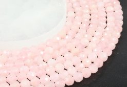 Perle sfaccettate di quarzo rosa da 8 mm su un filo da 40 cm