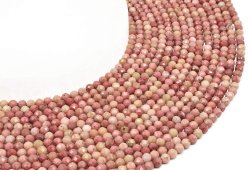 Perline sfaccettate di rodonite da 4 mm su un filo da 40 cm