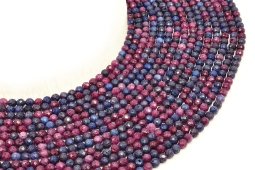 Perline sfaccettate di rubino zaffiro 4 mm su filo da 38 cm
