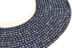 Perline sfaccettate di Zaffiro Blu da 4 mm su un filo da 38 cm