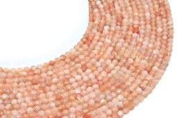 Perle sfaccettate di pietra del sole da 4 mm su filo da 38 cm