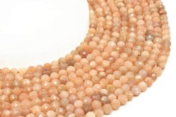 Perle sfaccettate di pietra del sole da 6 mm su filo da 40 cm