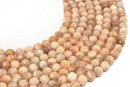 Perle sfaccettate di pietra del sole da 8 mm su filo da 40 cm
