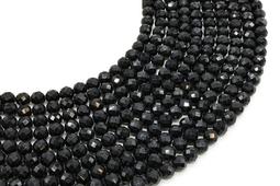 Perle sfaccettate di tormalina nera da 6 mm su un filo da 38 cm
