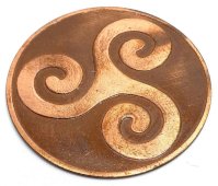 Spilla da tasca Triskel in rame 4 cm