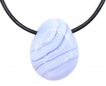 Calcedonio blu 'A' burattato e traforato