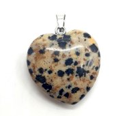 Ciondolo cuore diaspro dalmata 2,5 cm