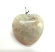 Ciondolo Cuore Labradorite Bianco 2,5cm