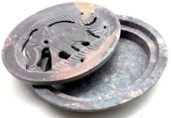 Portasapone in pietra elefante ovale 13 cm