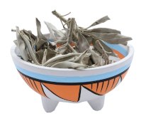 Ciotola per fumigazione in terracotta indiana + piedini 13 cm