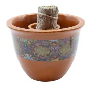 Ciotola per fumigazione in ceramica Fiore della Vita 13 cm