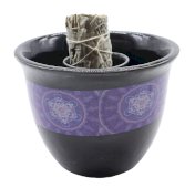 Ciotola per fumigazione in ceramica Metatron nera 13 cm