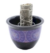 Ciotola per fumigazione in ceramica Metatron nera 9 cm