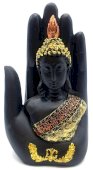 Statua di Buddha in resina a portata di mano 18 cm