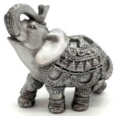 Statua Elefante in Resina Argento 10cm