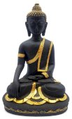 Statua di Buddha in resina Meditazione nera 28 cm