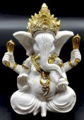 Statua Ganesh in resina bianca 13 cm