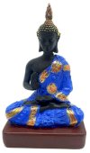 Statua in resina di Buddha tailandese blu 18 cm