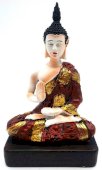 Statua in resina di Buddha tailandese rosso 18 cm